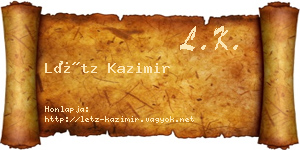 Létz Kazimir névjegykártya
